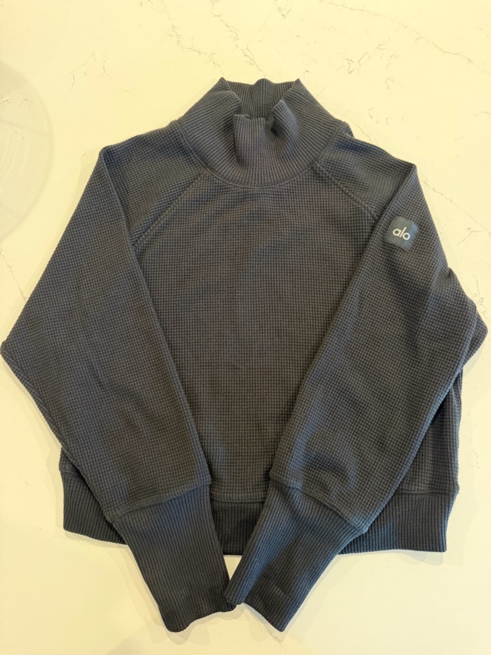 ALO Yoga Waffle Escape Mock Neck Long Sleeve- size M